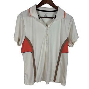 Izod Golf Coll FX Beige Orange Tan Short sleeve Polo Shirt Women’s XL